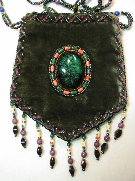 Olive green amulet bag